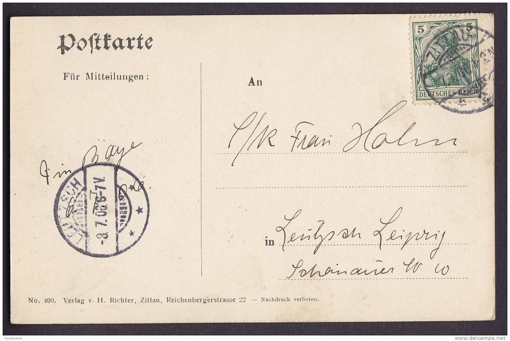 Germany Deutsches Reich PPC Gruss Vom Oybin ZITTAU 1906 (2 Scans) - Oybin