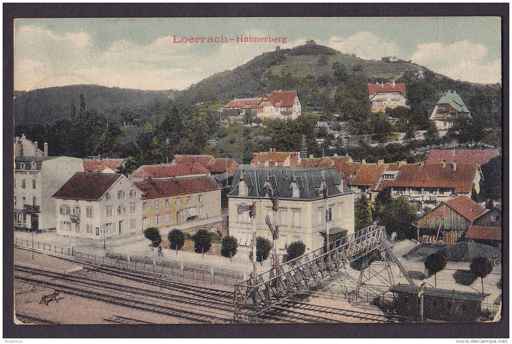 Germany Deutsches Reich PPC Loerrach-Hahnerberg Mit Bahnhof Und Zug LÖRRACH 1910 (2 Scans) - Altenberg