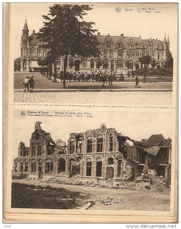 Ieper / Ypres : Avant Et Après La Destruction ---- Boekje Met 10 X2 = 20 Kaarten - Ieper