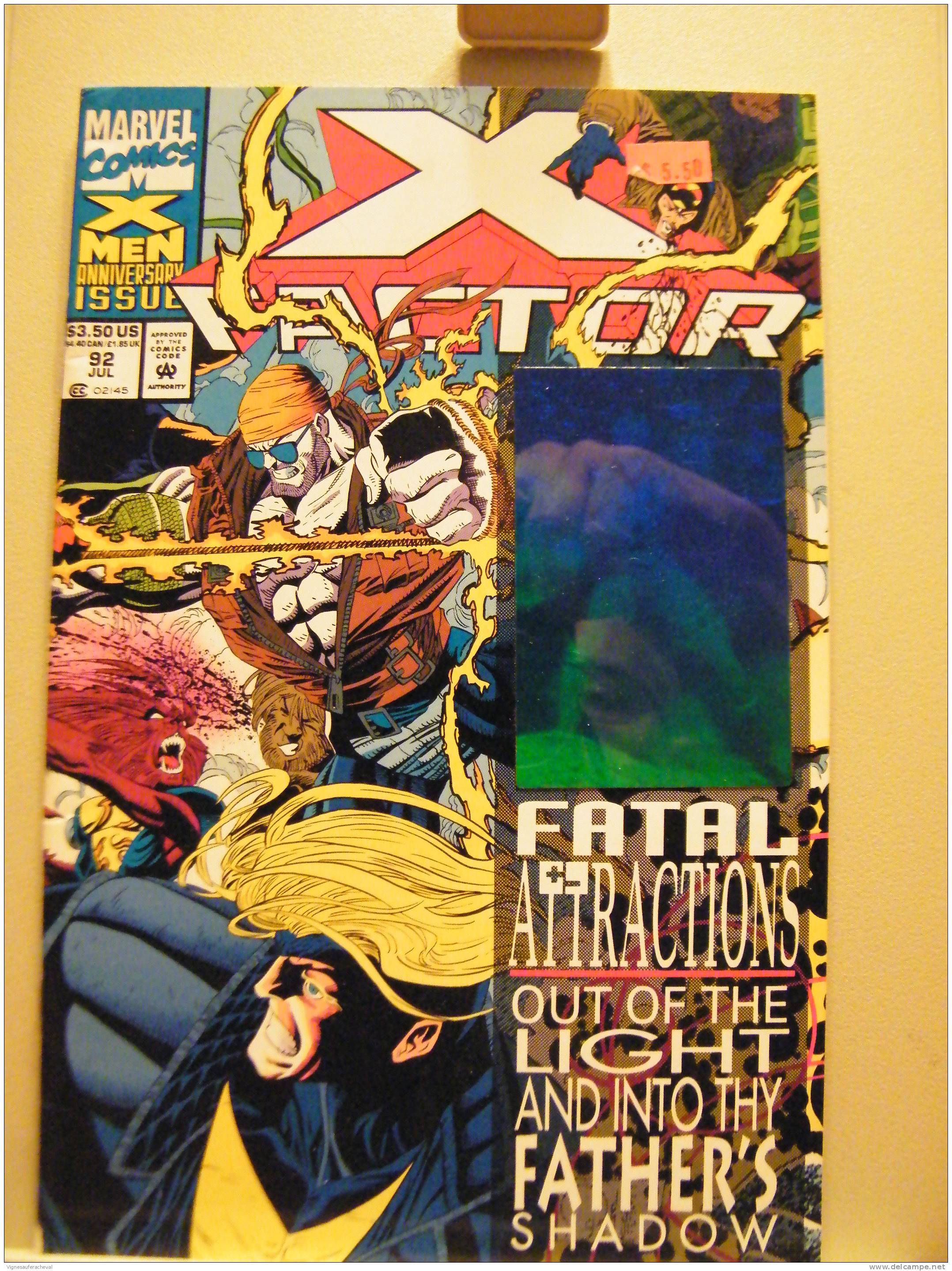 Marvel Comics No 92 July-X-Factor:fastal Attractiona(holo Cards On Cover) - Colecciones