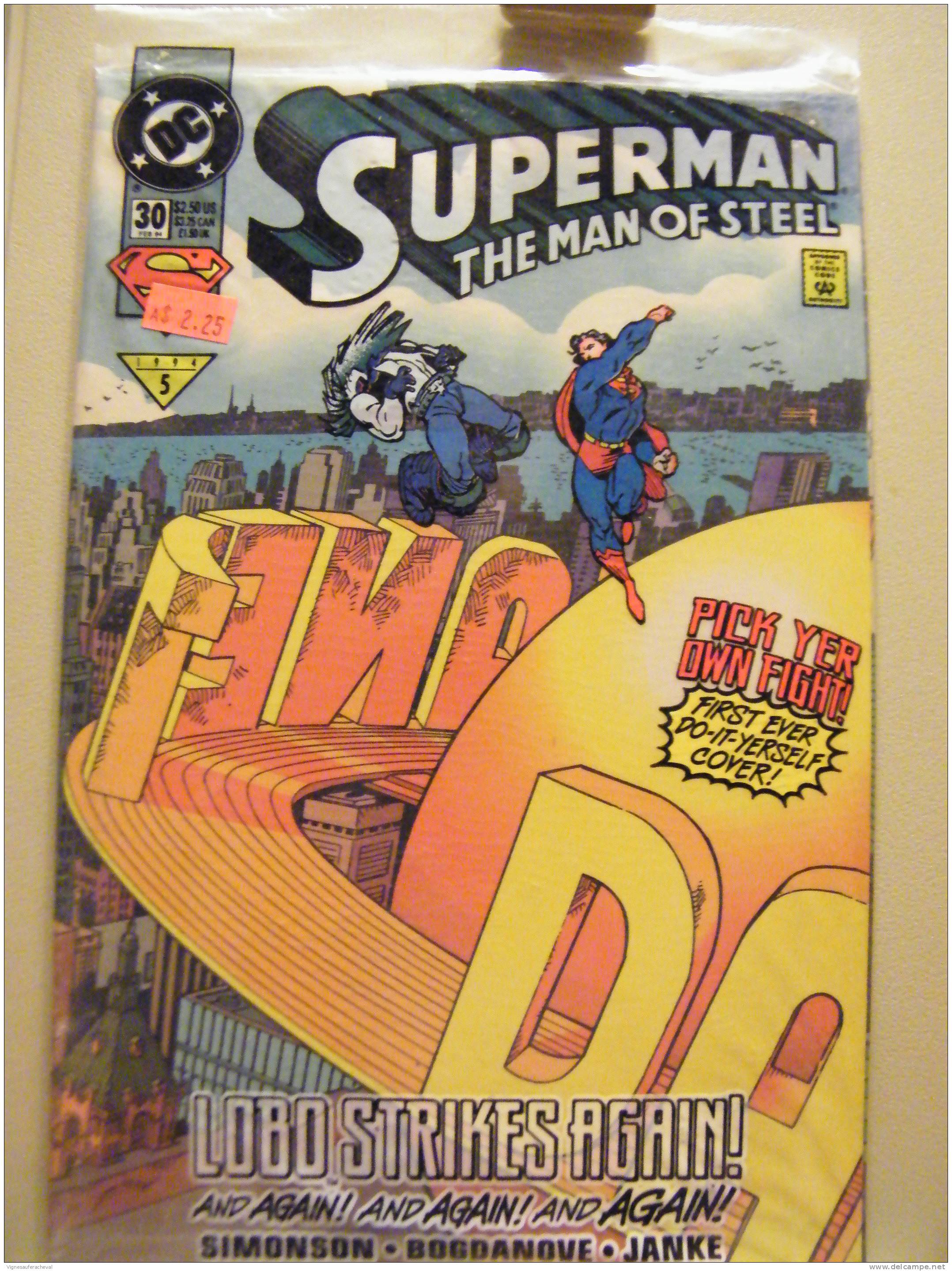 DC Comics No 30 Feb 94-Superman The Man Of Steel   Sealed Copy Collector With Vinyl Clings - Lotti E Collezioni