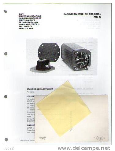 Fiche Marine Nationale Radioaltimètre De Précision AHV 10 - Equipment