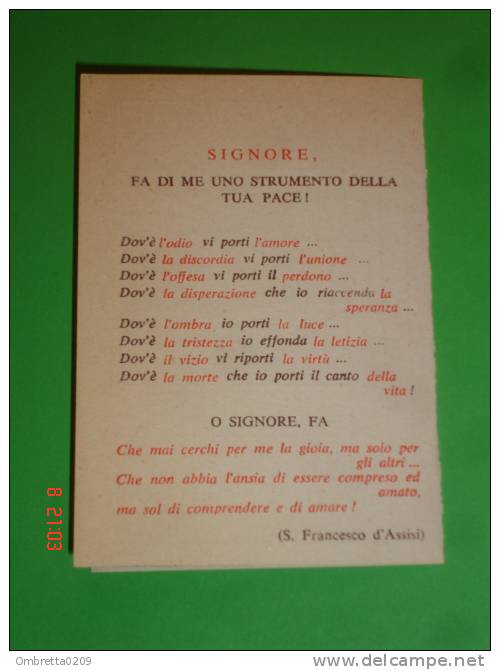 Calendarietto Anno 1955 - S.FRANCESCO D´Assisi - Opera Serafica Pro Derelitti - Roma - Santino - Klein Formaat: 1941-60