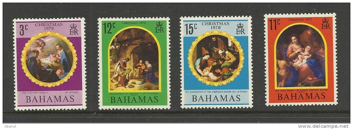 Bahamas Scott # 309 - 312a MNH VF  Christmas 1970 Complete....................DR1 - 1963-1973 Autonomía Interna