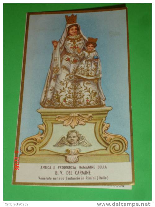 Calendarietto Anno 1957 - B.V.del CARMINE - Santuario Di RIMINI - Santino Cromolito - Petit Format : 1941-60