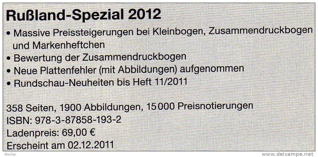 Russland Spezial Briefmarken MICHEL Katalog 2012 Neu 69€ Mit Altrußland Blocks Markenhefte Kleinbogen ZD-Bögen Abarten - Philatélie