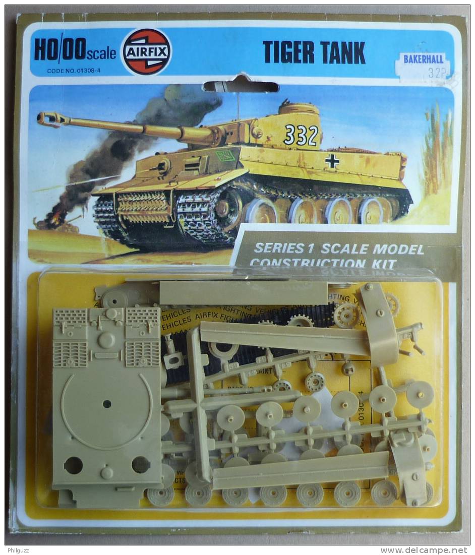 RARE MAQUETTE AIRFIX HO TIGER TANK 1973 FIGURINES WWII - Figurines