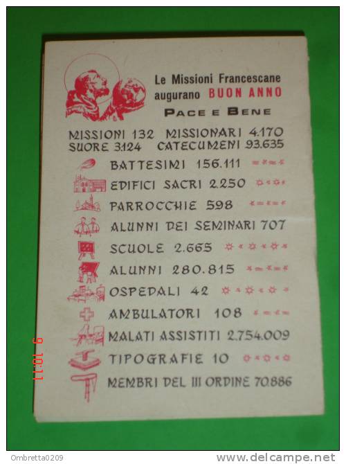 Calendarietto Anno1961 - S.ANTONIO Da Padova  - Apostoliche Missioni Francescane V.S.Maria Mediatrice Roma - Santino - Petit Format : 1961-70