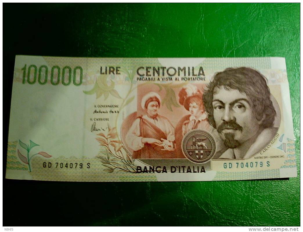 REPUBBLICA ITALIANA -  LIRE CENTOMILA  CARAVAGGIO  - BANCA D´ ITALIA  ANNO 20/02/1997 - 100000 Lire