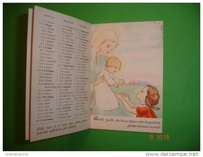 Calendarietto Anno1961 - Libretto 8 Immagini  - "Pie Discepole Divin Maestro" Le Beatitudini /Discorso Della Montagna - Petit Format : 1961-70
