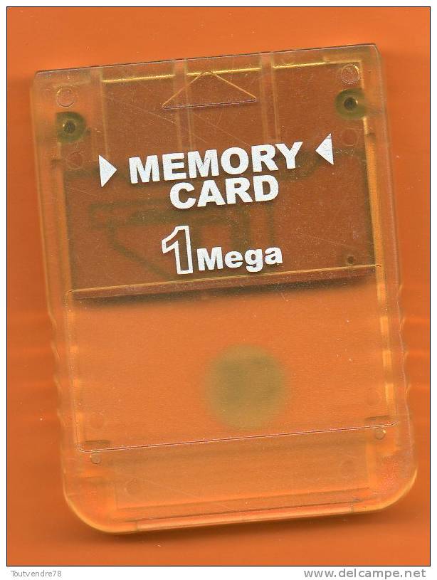 Carte Mémoire 1MB Transparente Orange Playstation1 - Autres & Non Classés