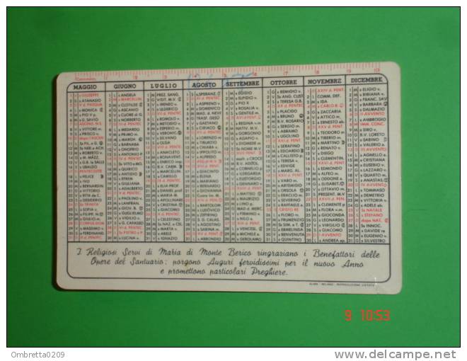 Calendarietto Anno1964 - Santuario Madonna Di MONTE BERICO,Vicenza - Religiosi SERVI Di MARIA - Omaggio Ai Benefattori - Petit Format : 1961-70