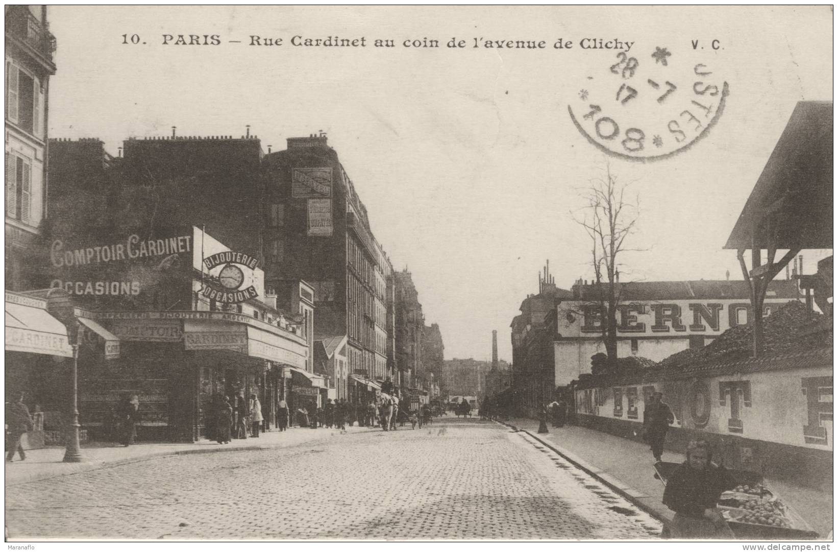 PARIS. Rue Cardinet Au Coin De L´avenue De Clichy - Other & Unclassified