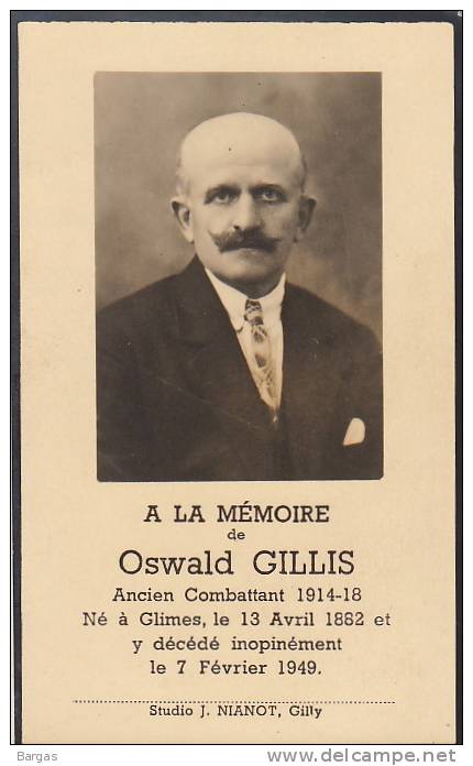 Mortuaire Photo Oswald Gillis Glimes Incourt - Other & Unclassified