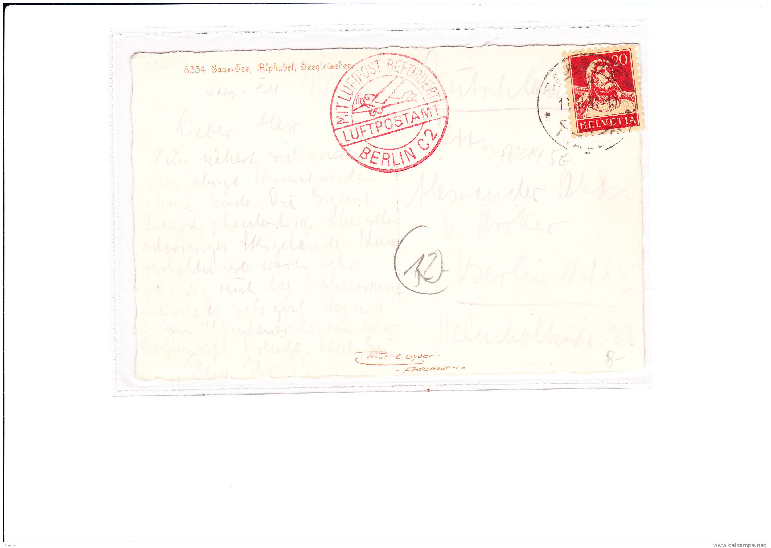 A0014     LETTRE   POSTE P.A. - Other & Unclassified