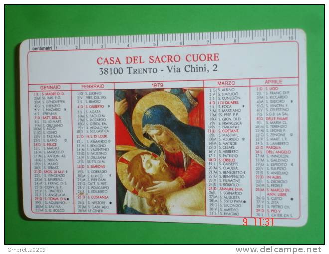 Calendarietto Anno1979  - "Casa Del Sacro Cuore - V.Chini - TRENTO" - Santino / Plastificato - Klein Formaat: 1971-80