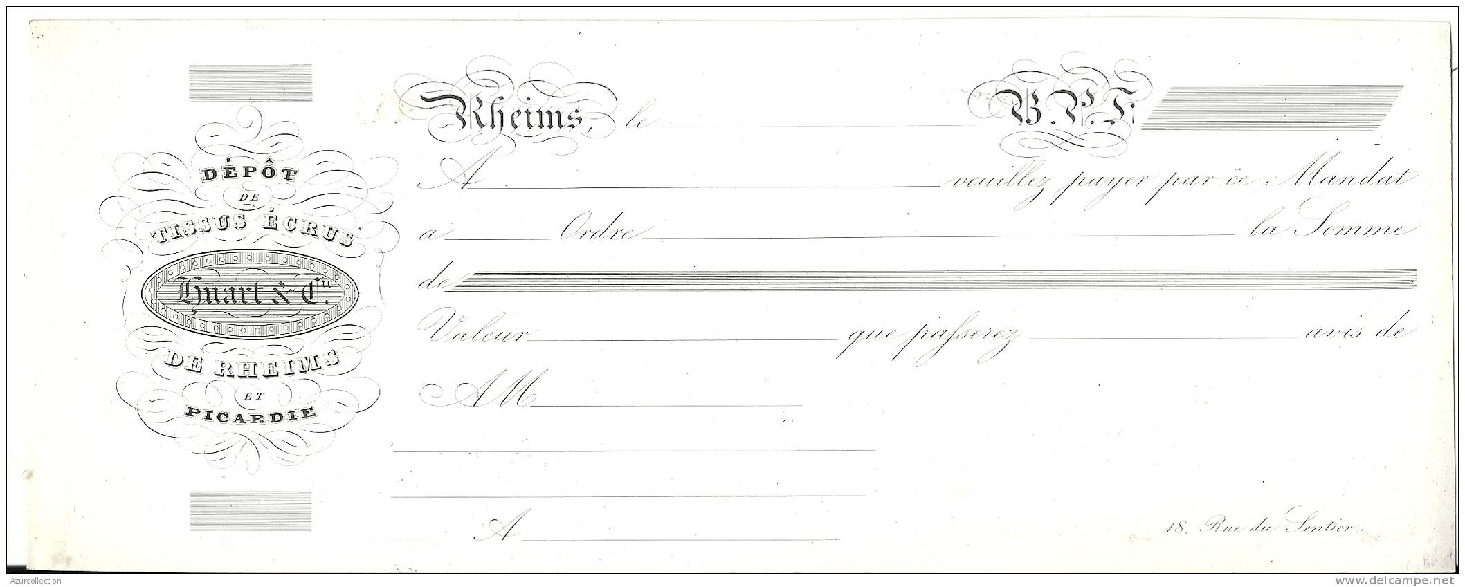 CARTE PORCELAINE. CHEQUE   .SPECIMEN STERN - Bills Of Exchange