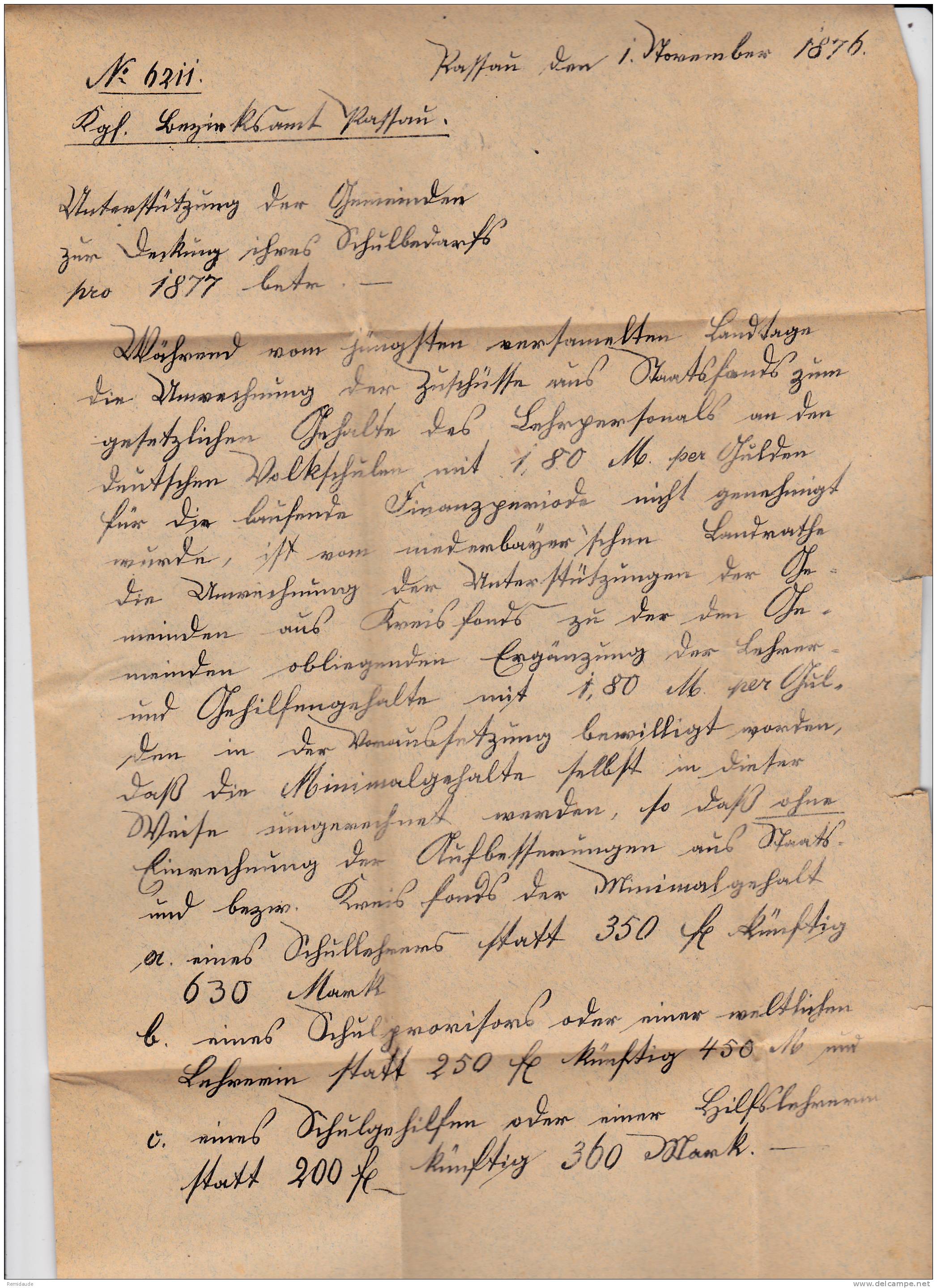 BAYERN - 1876 - LETTRE De PASSAU Pour ORTENBURG - Préphilatélie