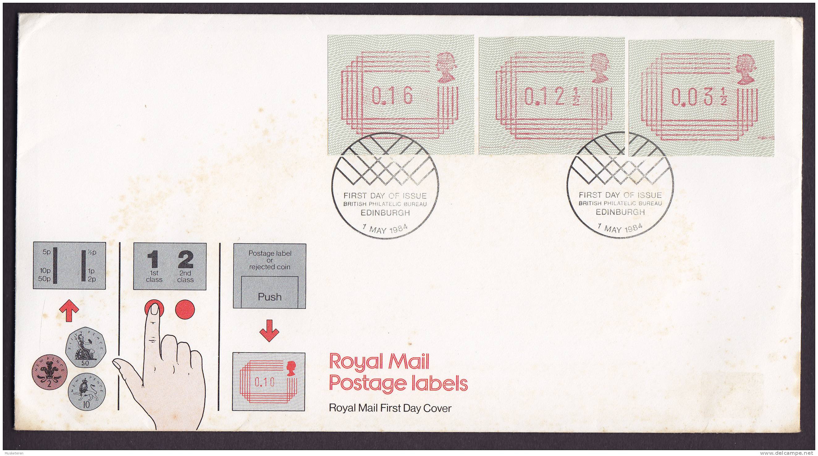 Great Britain FDC Cover 1984 Automatmarken ATM Frama Labels - 1981-1990 Em. Décimales