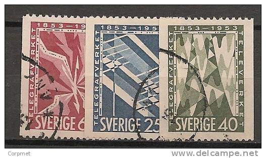 TELEGRAPH - CENTENAIRE Du TELEGRAPH - SWEDEN 1953 Yvert # 378/380 - USED - Unused Stamps