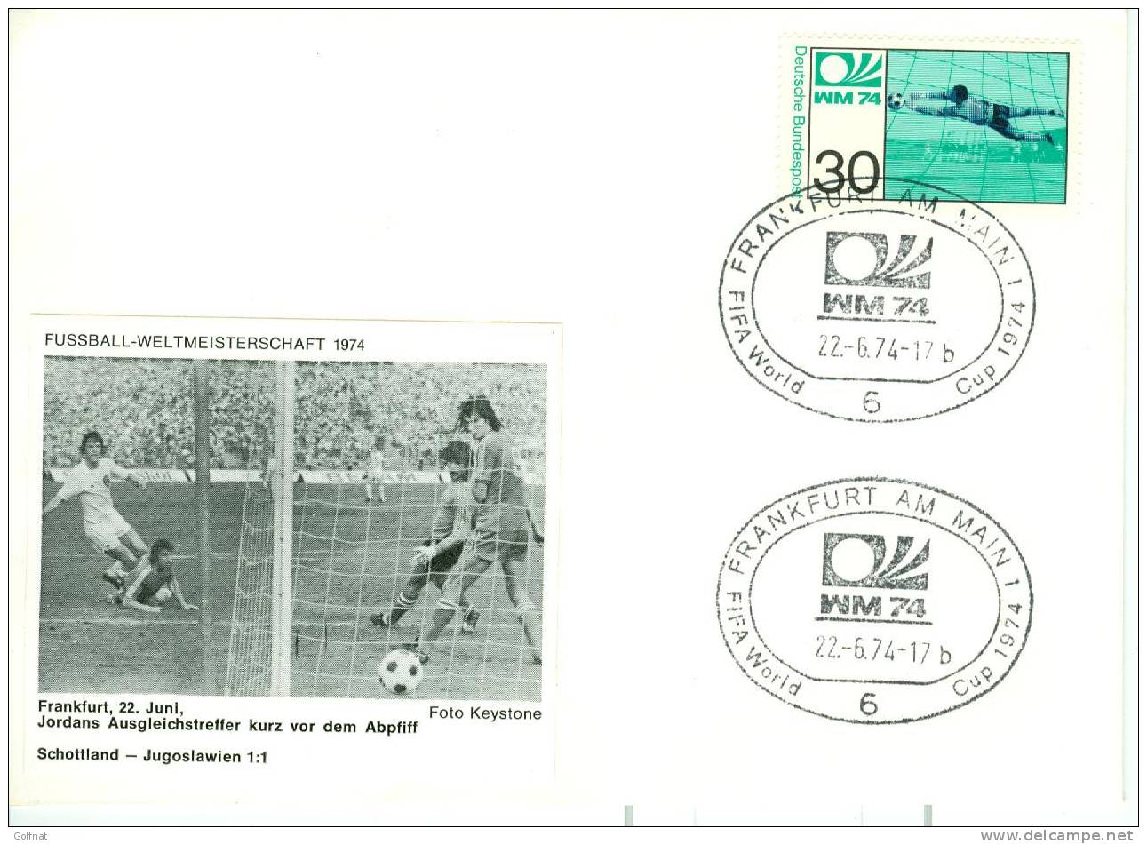 ALLEMAGNE ENV COUPE DU MONDE DE FOOT BALL  LOGO WM74 FRANCFORT 22/6/1974 - 1974 – Allemagne Fédérale