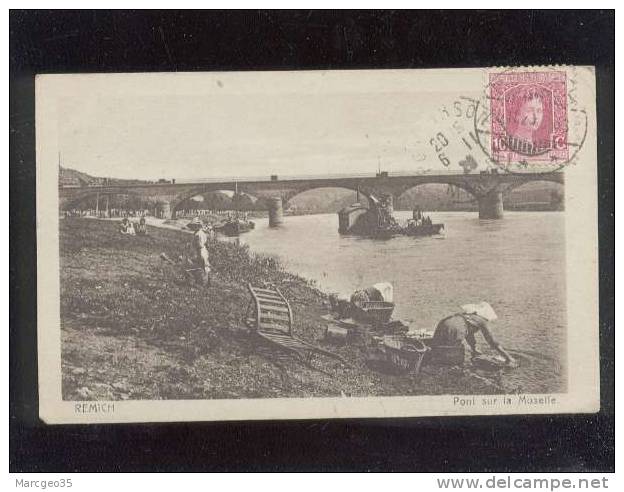 Remich Pont Sur La Moselle édit.houstraas Laveuses , Cachet Souscrivez à L'emprunt National - Remich