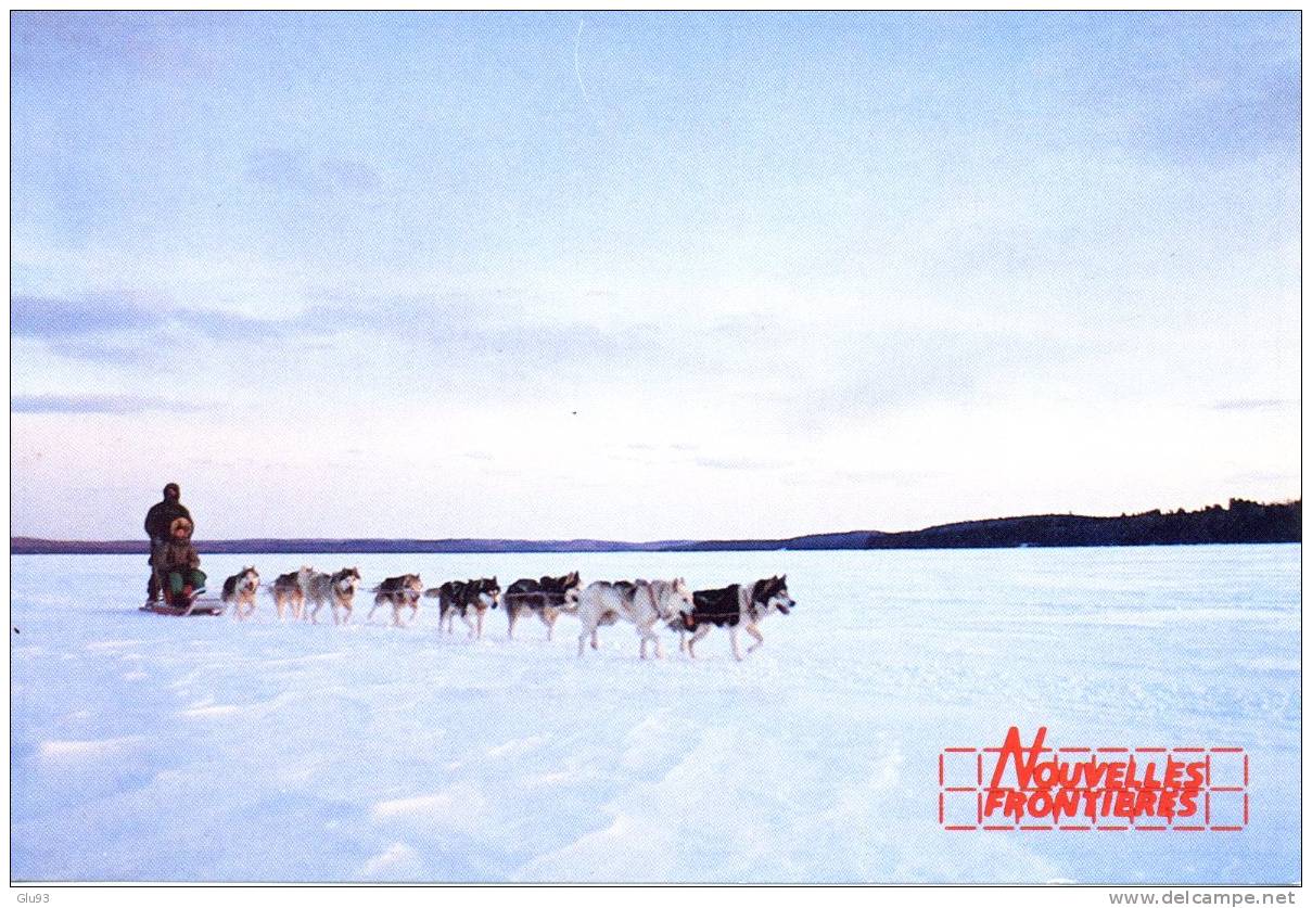 Lot 2 CPM - Canada - Nouvelles Frontières - Trappeurs Québécois - Traîneaux à Chiens - Pub - Moderne Kaarten