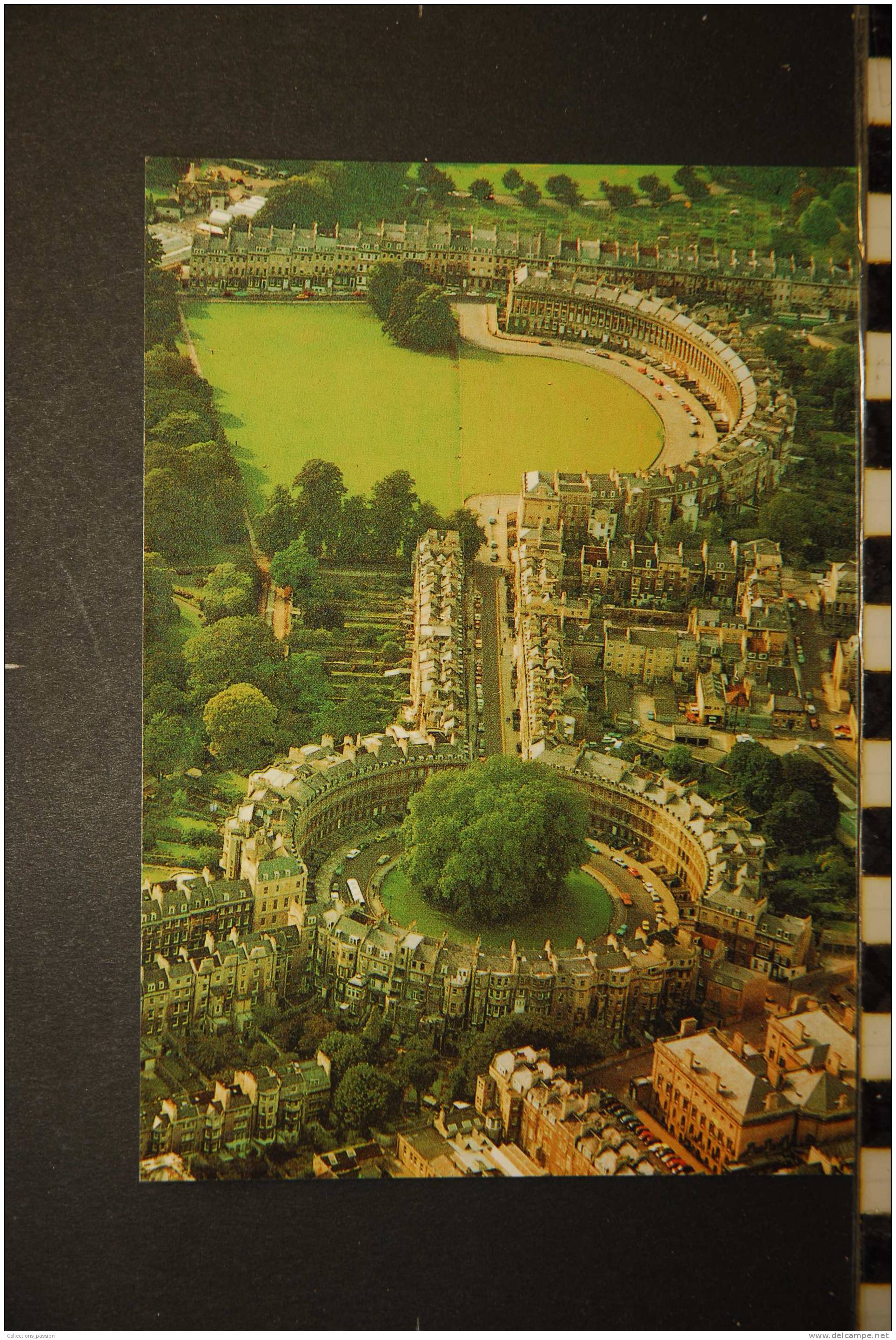 CP, AERIAL VIEW OF BATH SHOWING THE ROYAL CRESCENT AND THE CIRCUS - Bath