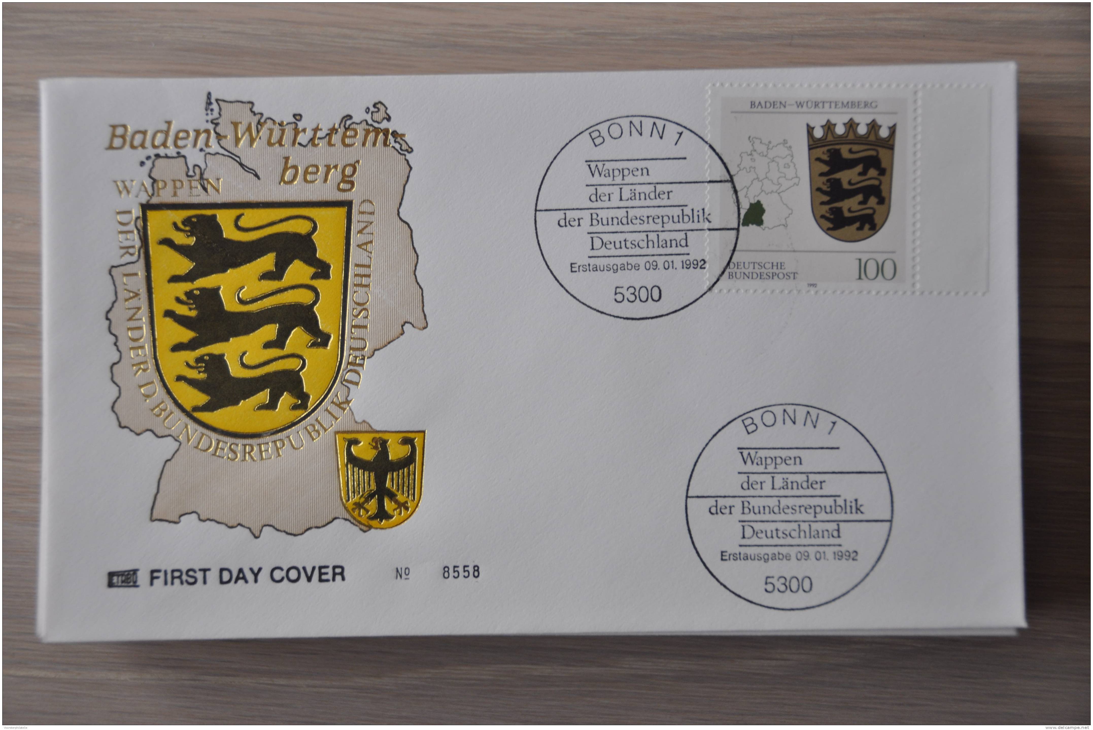 1992 FDC DUITSLAND, GERMANY, ALLEMAGNE ++ WEAPON WAFFE WAPENSCHILD - Brieven En Documenten