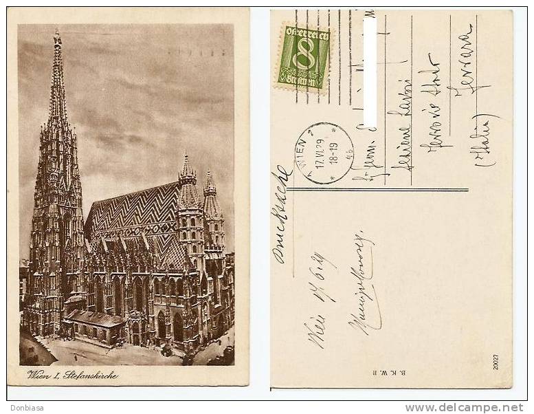 Wien: Stefanskirche. Postcard Travelled To Italy 17/06/1929 - Stephansplatz