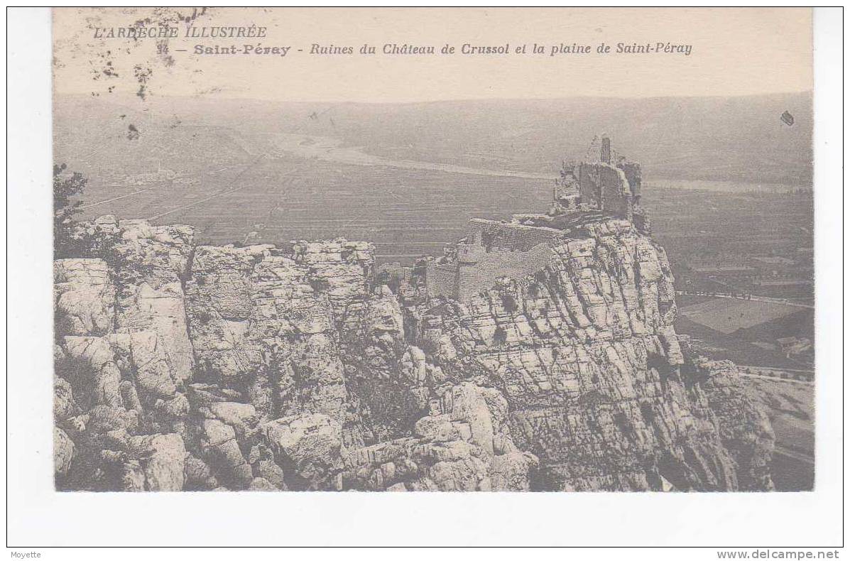 CPA-07-SAINT-PERAY-1930 -RUINES DU CHATEAU DE CRUSSOL ET LA PLAINE DE SAINT-PERAY - Saint Péray