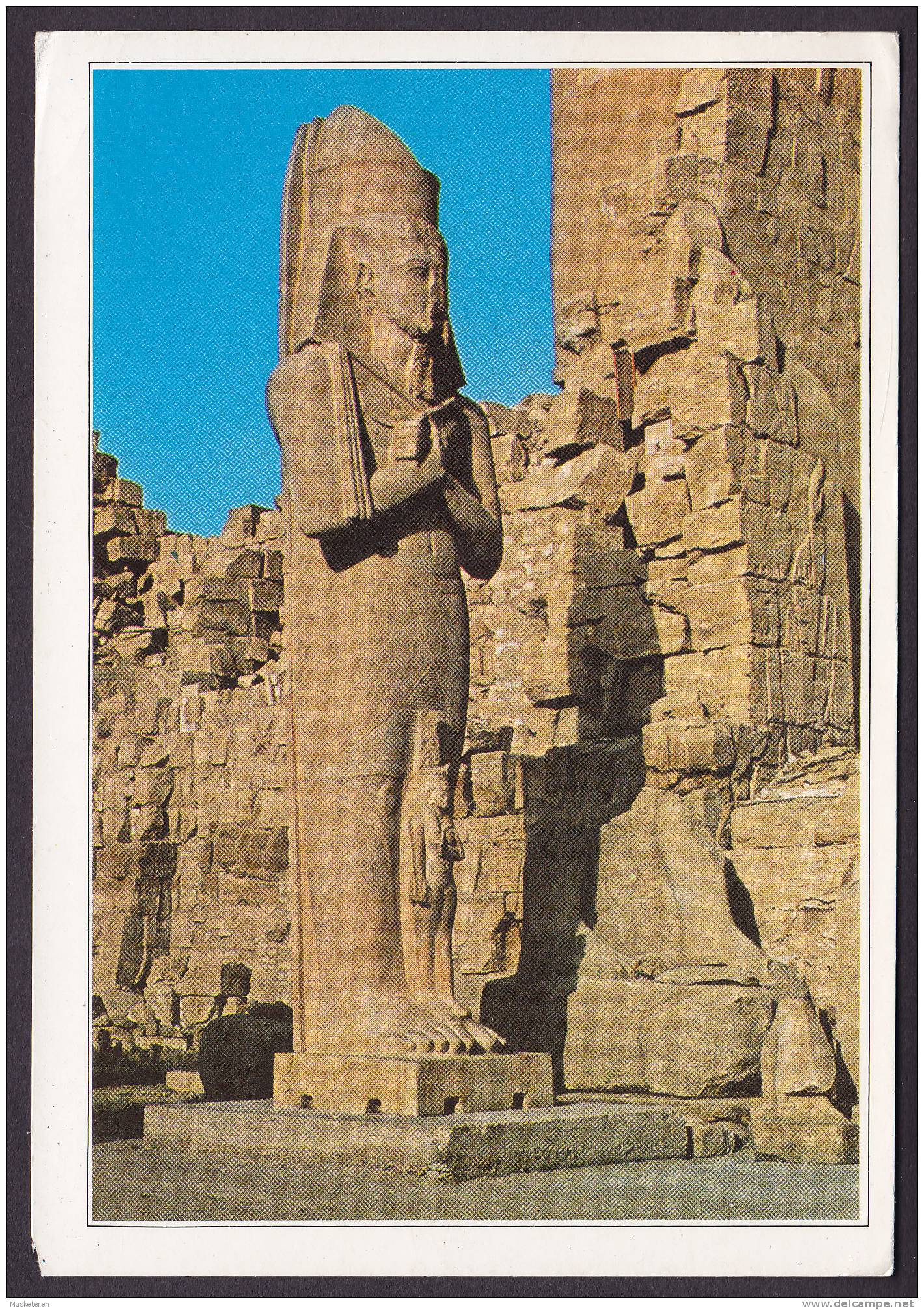 Egypt Egypte PPC Luxor Statues Of Pharao Pinutem And His Wife - Louxor
