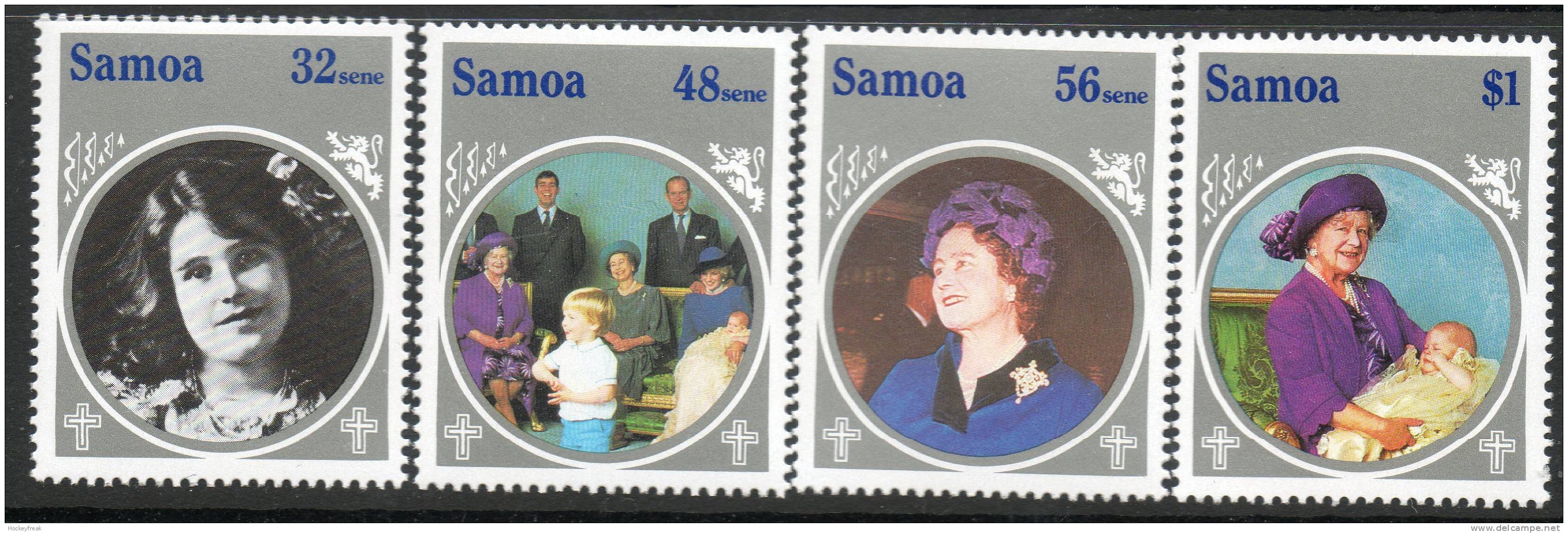 Samoa 1985 - Life & Times Of HM Queen Elizabeth The Queen Mother SG700-703 MNH Cat £4.40 SG2015 - Samoa (Staat)