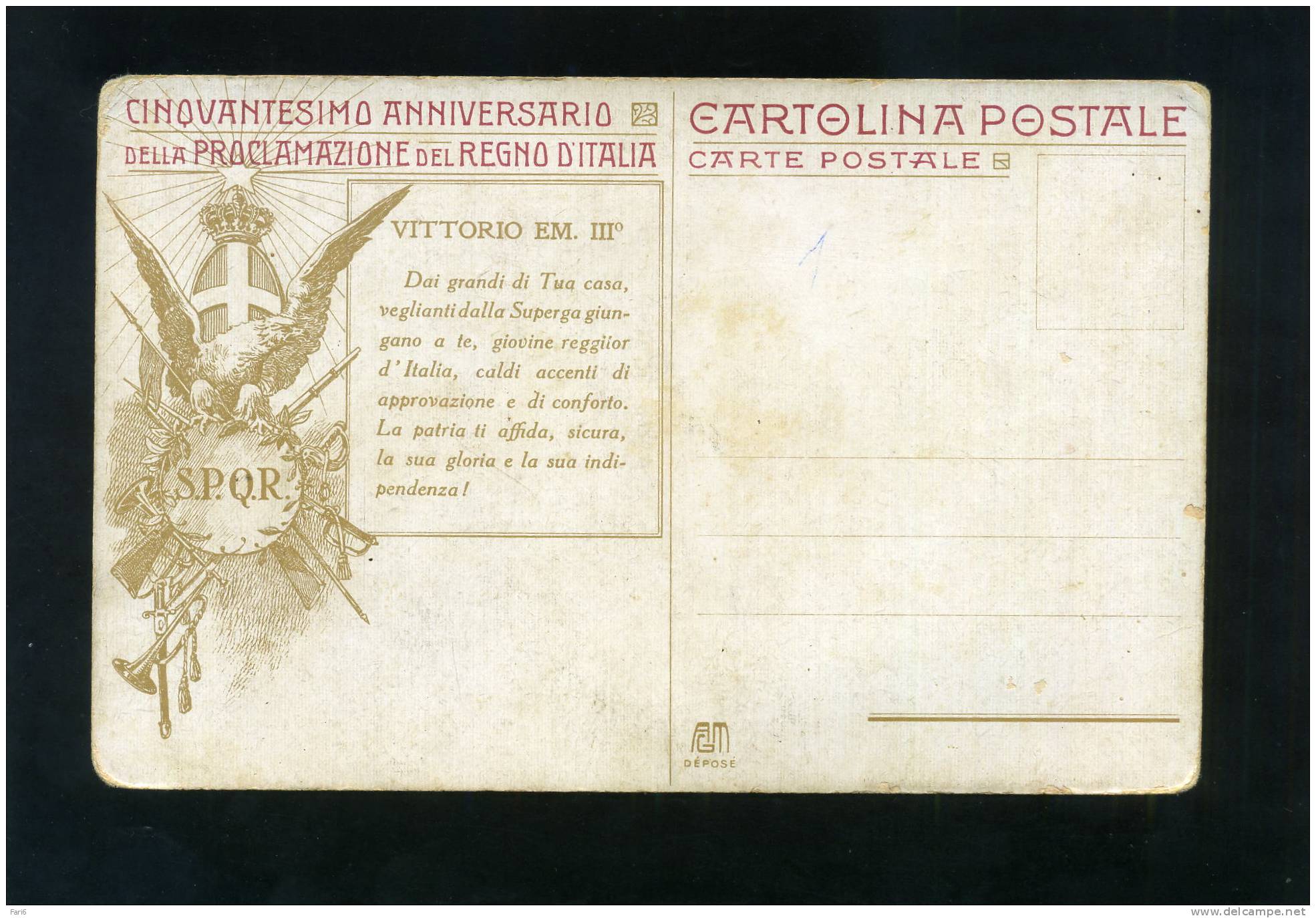 T0111 CARTOLINA  1911  50° ANNIVERSARIO PROCLAMAZIONE REGNO ITALIA VITTORIO EMANUELE III - Esposizioni