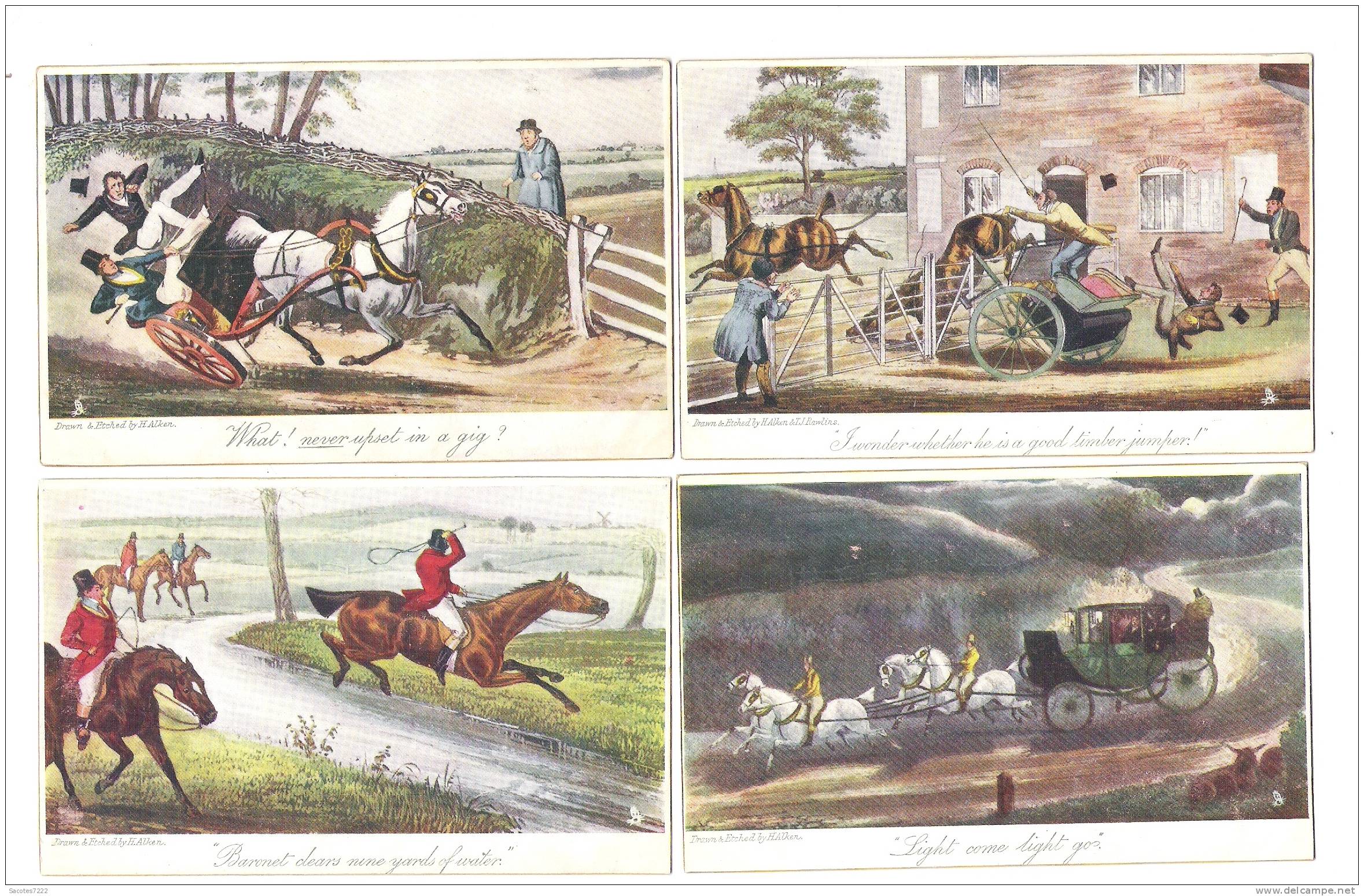 SUPERBE SERIE 4 CPA AVEC CHEVAUX - R. TUCK - Tuck, Raphael