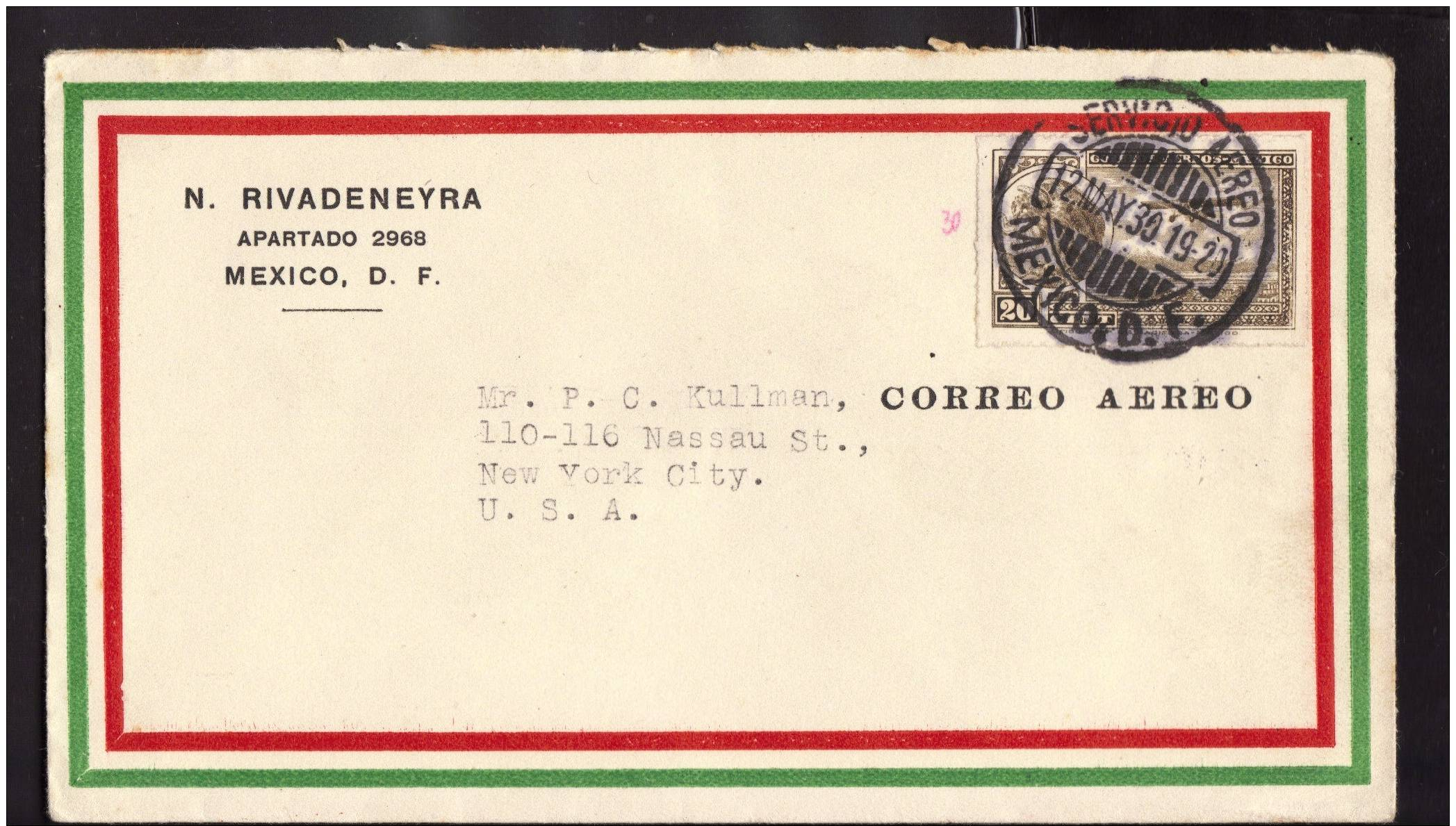 MEXIKO MEXICO MEXIQUE Brief Cover Lettre 618 Flugpost Flugzeug  (2 Scan) (11102) - Mexiko