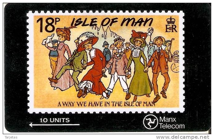 MAN-27 TARJETA DE LA ISLA DE MAN SELLO EN TARJETA (STAMP) - Man (Ile De)