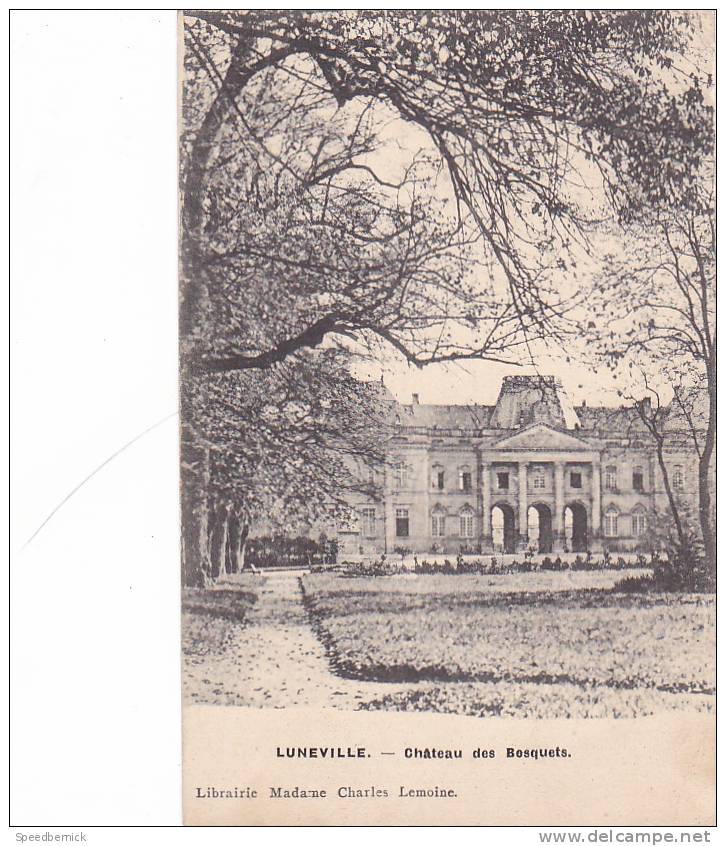 19211 Luneville, Chateau Des Bosquets. Lib Madame Charles Lemoine. - Luneville