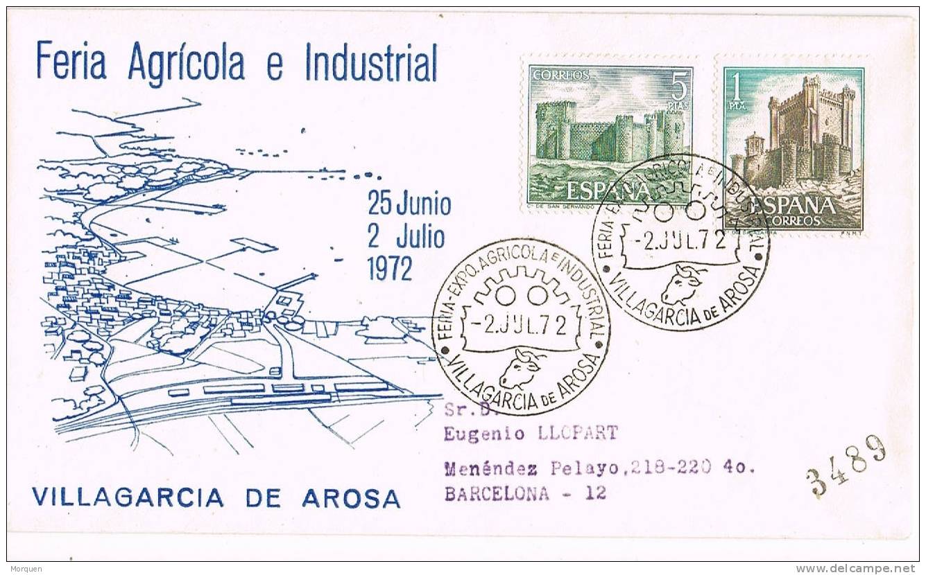 Carta Certificada VILLAGARCIA De AROSA (Pontevedra) 1972 - Cartas & Documentos