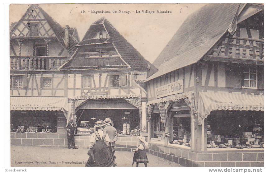 19213 NANCY. EXPOSITION. LE VILLAGE ALSACIEN . 16 Imp Réunies -confiserie F Lalonde - Nancy