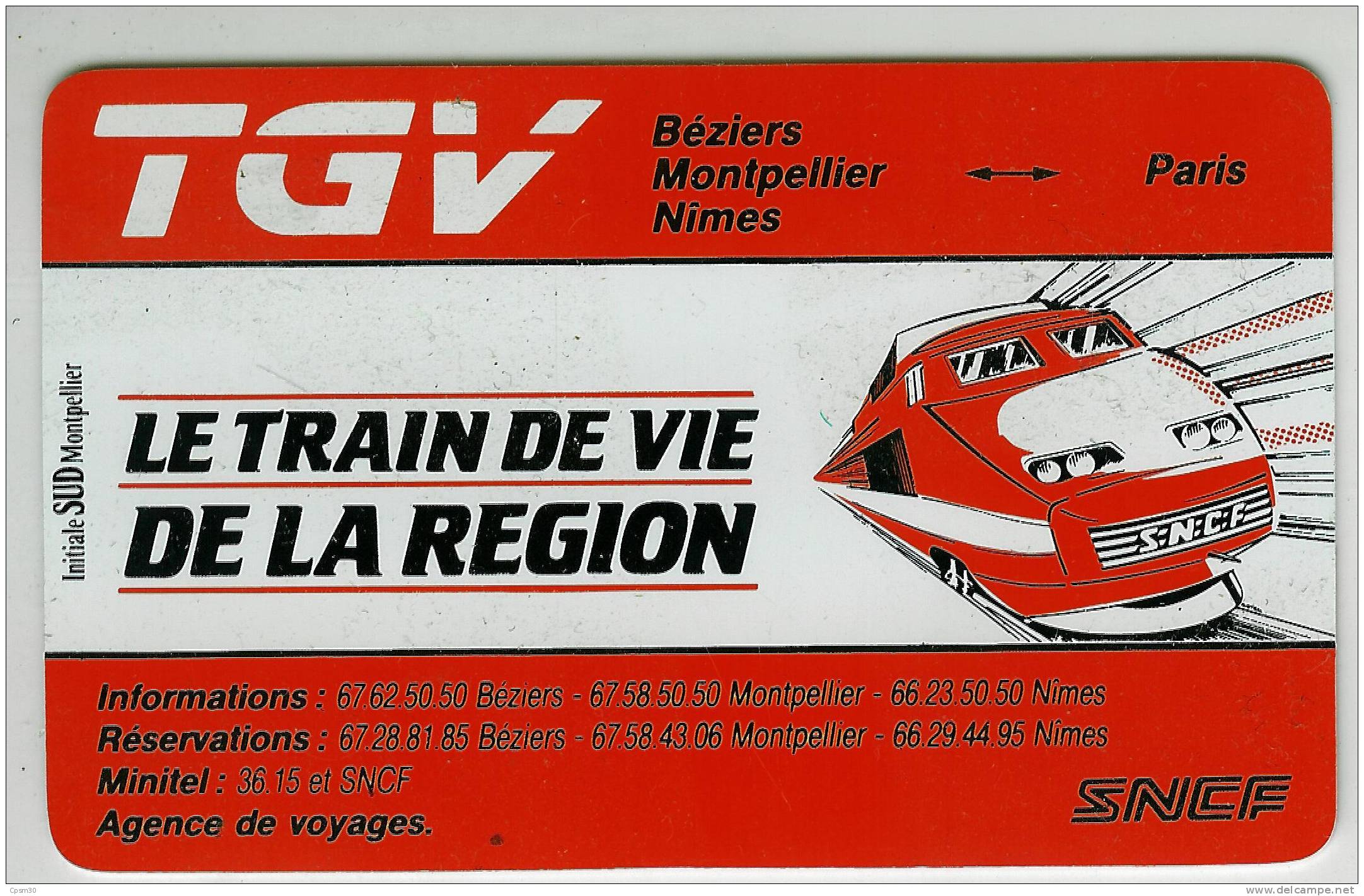 HORAIRE DES TRAINS SNCF TGV BEZIERS / MONTPELLIER / NIMES - PARIS SEPT-JUIN 1991 - Europe