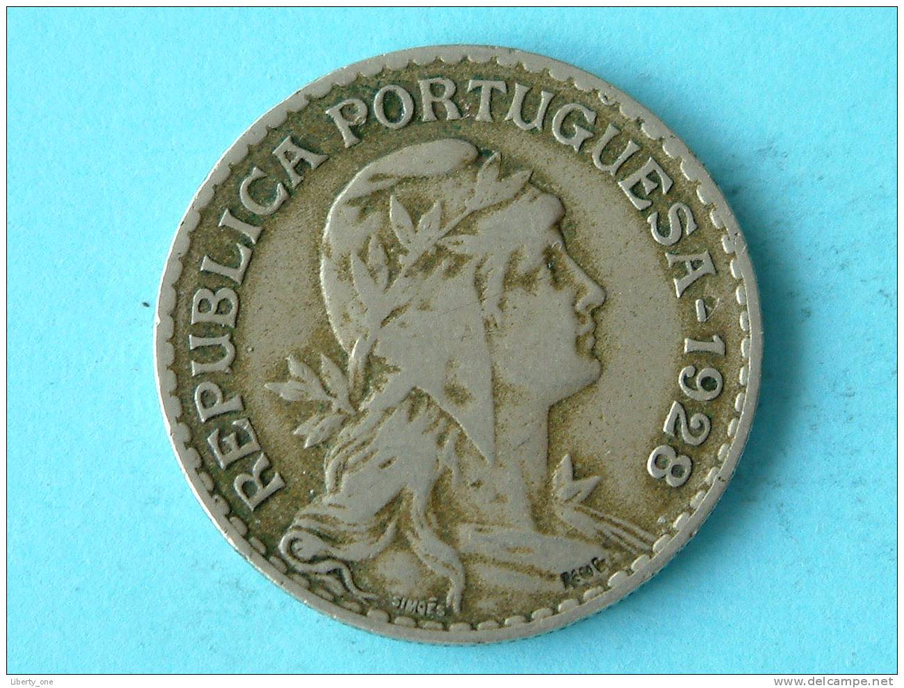 1928 - 1 ESCUDO / KM 578 ( Uncleaned - For Grade, Please See Photo ) ! - Portugal