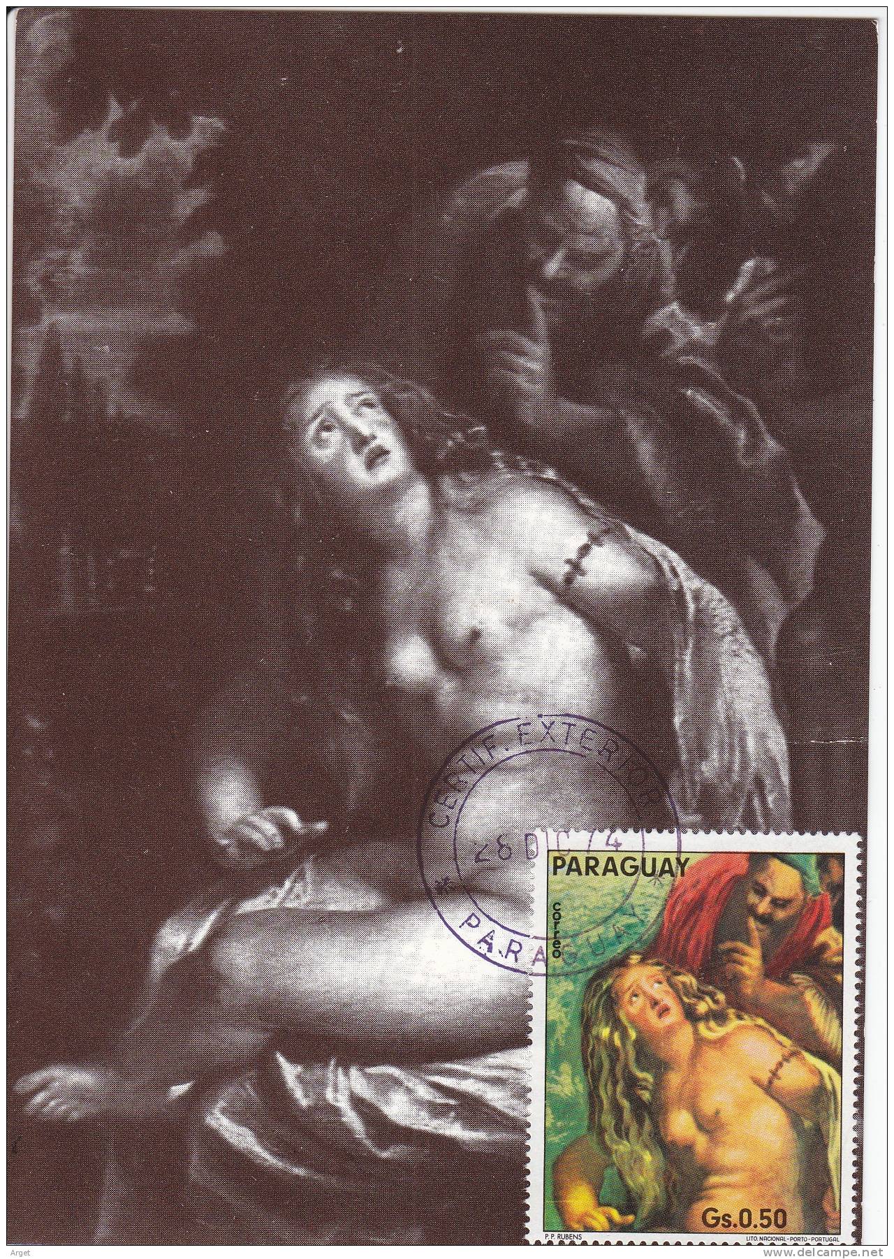 Carte Maximum PARAGUAY N° Yvert 1408 (RUBENS - Suzanne Et Le Vieillard) Obl Sp 1974 - Desnudos