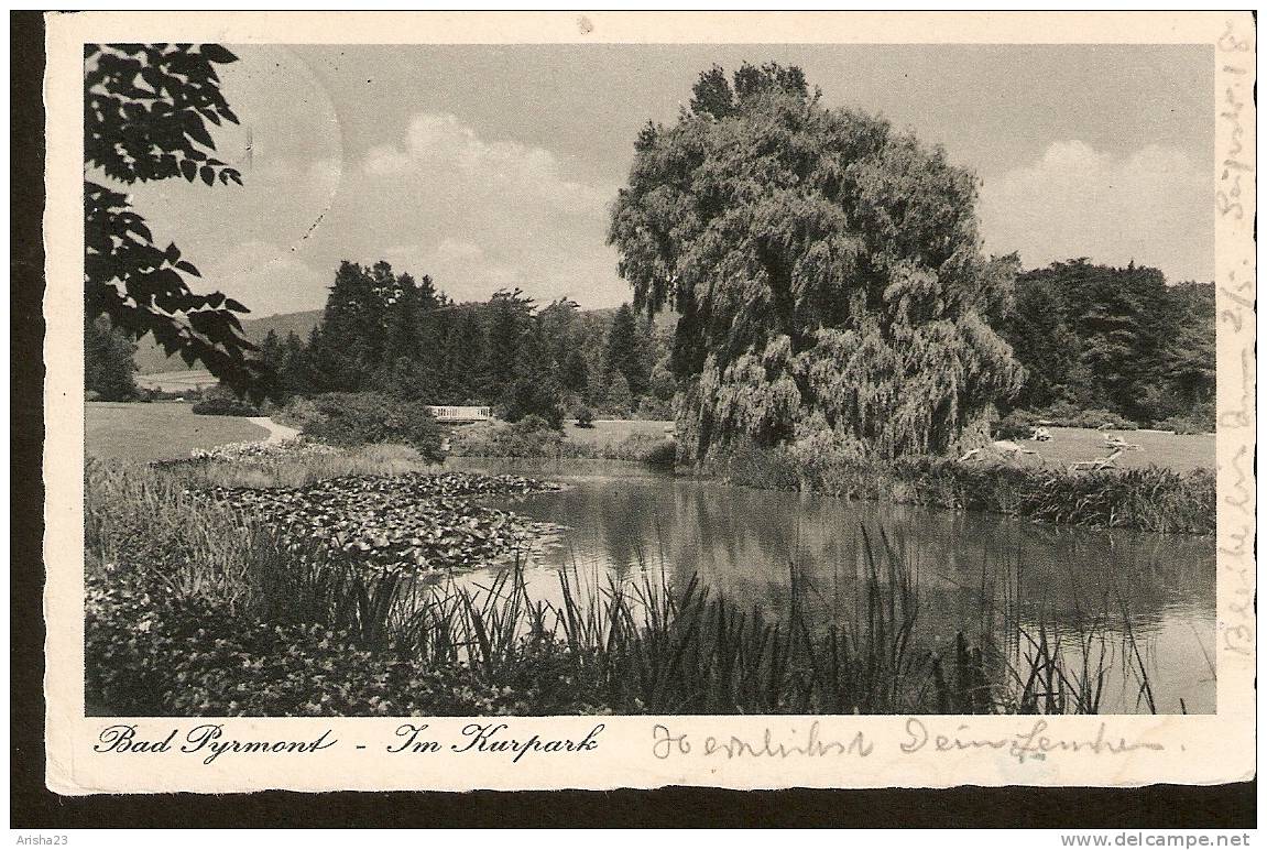 Germany, Bad Pyrmont - Im Kurpark - Passed Bad Pyrmont Post In 1940 - Bad Pyrmont