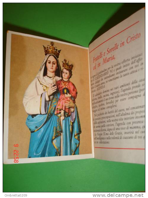 Calendarietto Anno1991 - Con FOTO - Santuario Madonna Delle Grazie-Castel Del Monte CORATO Libretto/agenda - Formato Piccolo : 1991-00