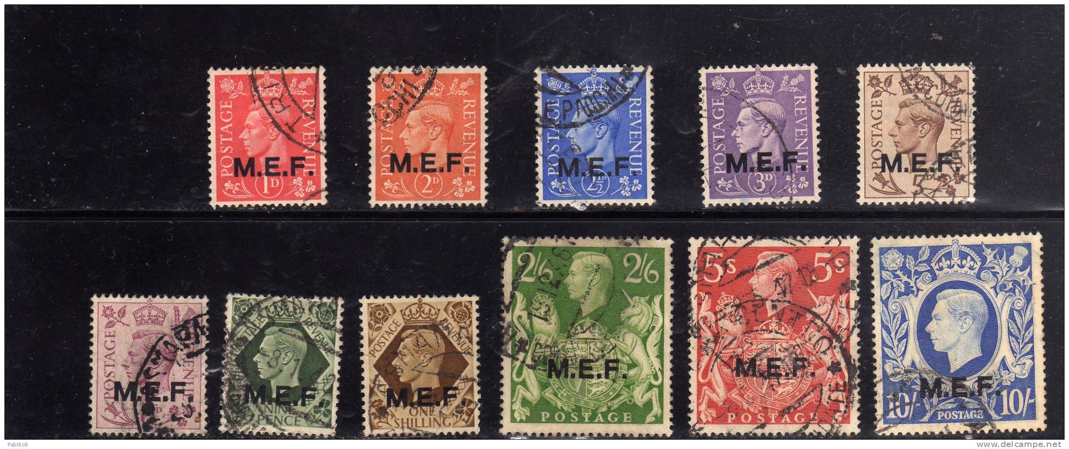 MEF M.E.F. 1943 - 1947 SERIE COMPLETA COMPLETE SET USATA USED OBLITERE' - Occ. Britanique MEF