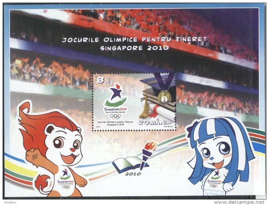 2010 Romania, Roumanie, Rumanien - Sport Minisheet Youth Olimpic Games Singapore MNH - Other & Unclassified