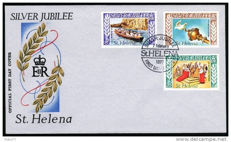 1977 St. Helena FDC. Silver Jubilee.  (H120c001) - Sainte-Hélène