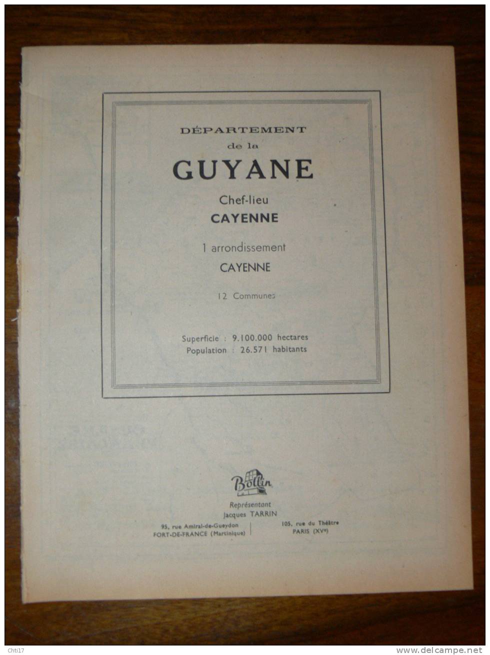 GUYANE  CAYENNE   EXTRAIT  ANNUAIRE BOTTIN 1951 AVEC COMMERCES ET PARTICULIERS - Telefonbücher