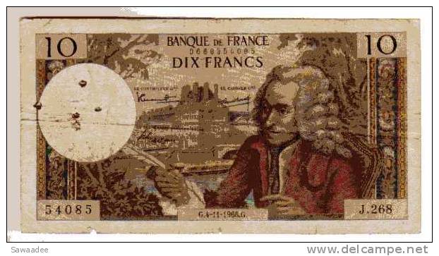 BILLET FRANCE - P.147b - 10 FRANCS - 04.11.1966 - VOLTAIRE - 10 F 1963-1973 ''Voltaire''